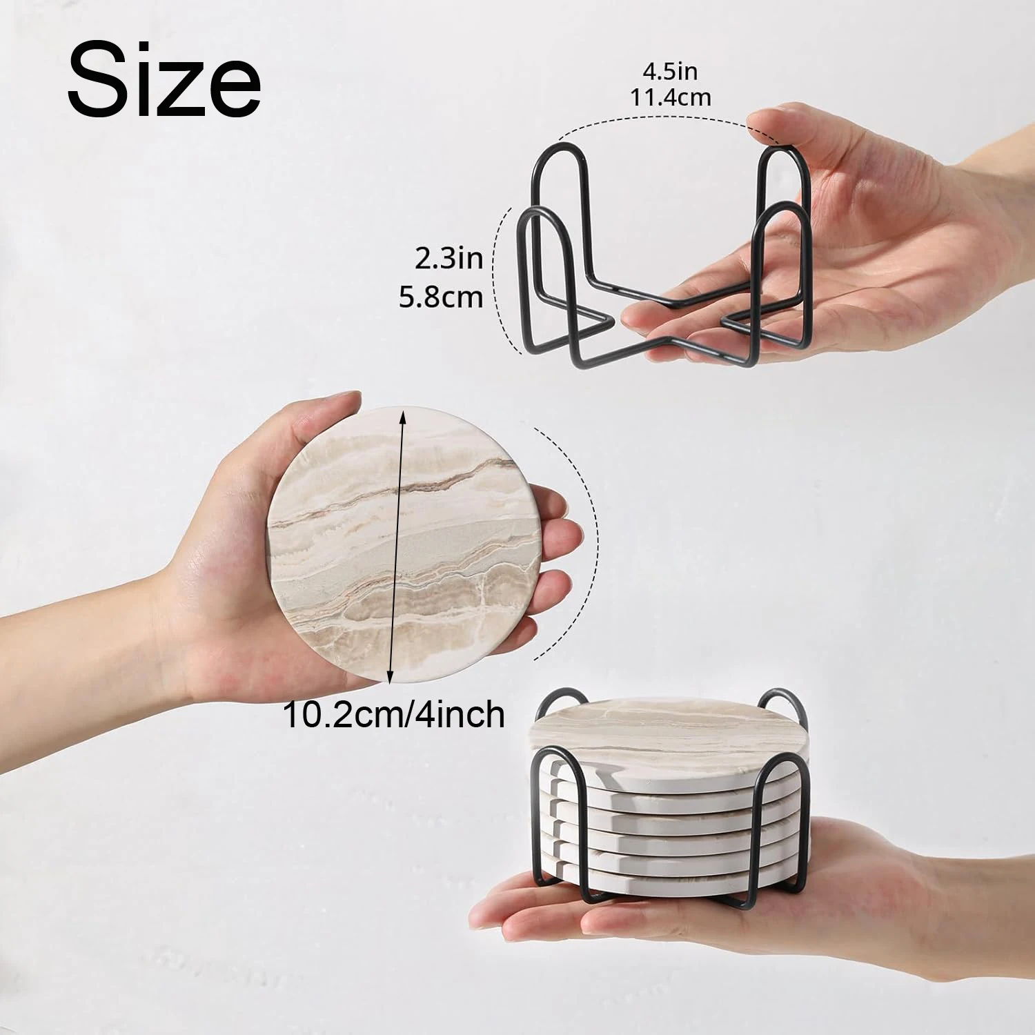 6Pcs Beverage Coaster Set with - đánh giá và giá Marble Coaster Set