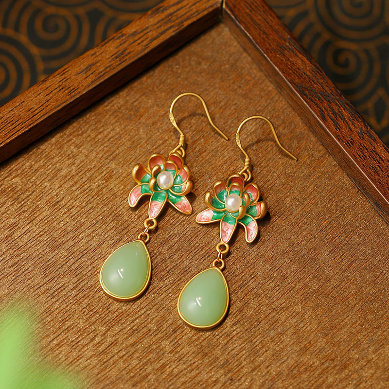 Green Natural Jade Water Drop  - đánh giá và giá Gold Plated Jewelry