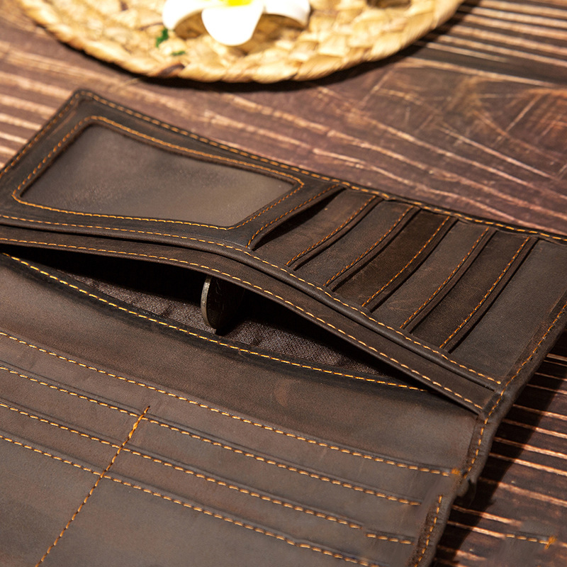 Men's Genuine Leather Long Wal - đánh giá và giá Leather Wallet Men