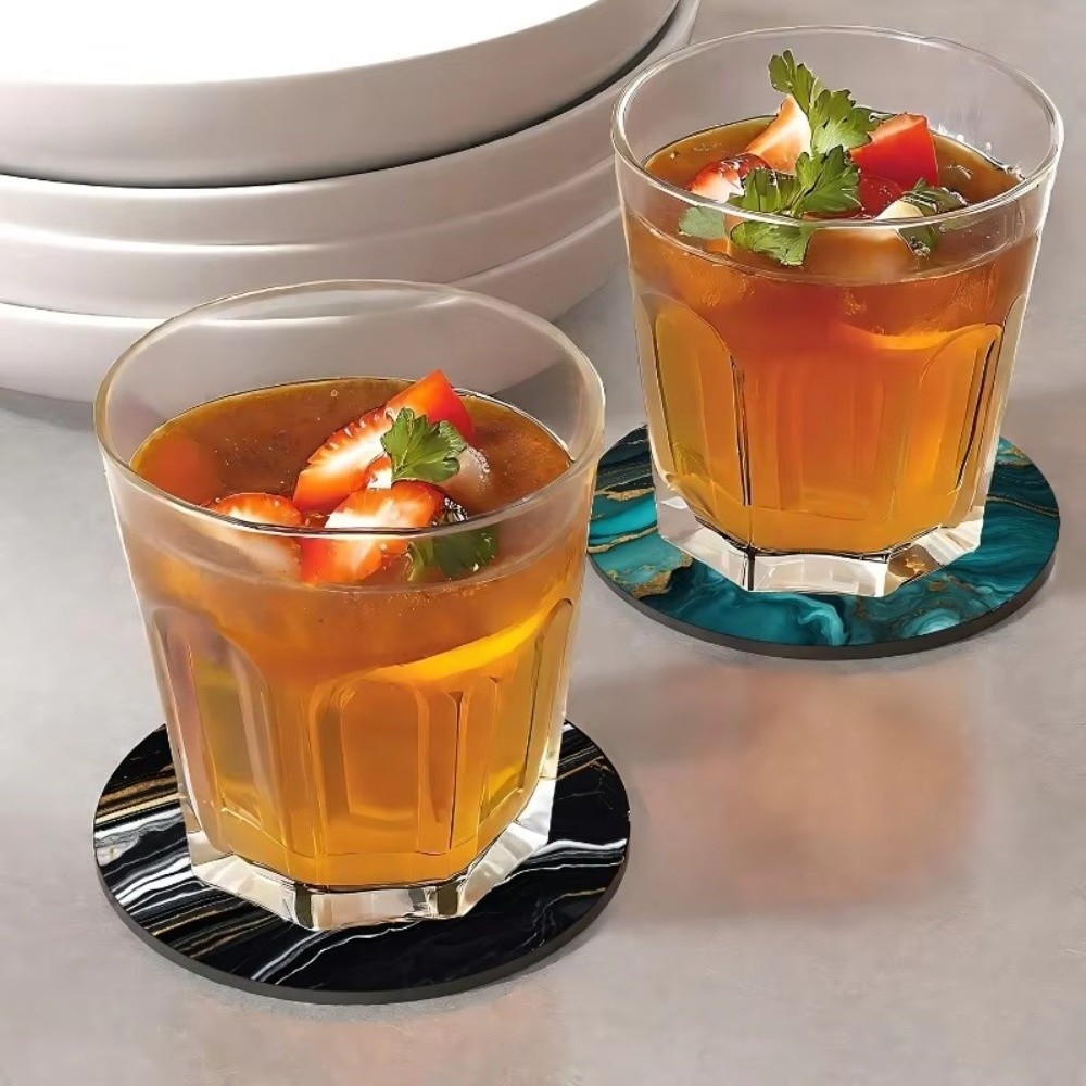 6pcs 4 Inch Drink Coasters Set - đánh giá và giá Marble Coaster Set