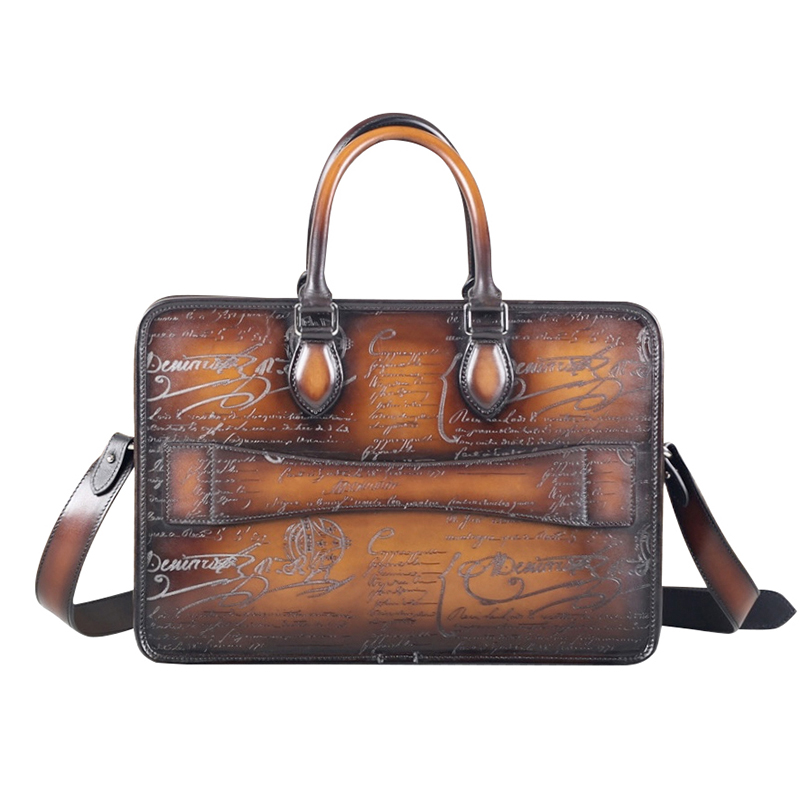 DIMY 2025 men's new business b - đánh giá và giá Leather Briefcase