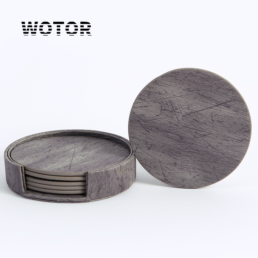 WOTOR 6PCS/Lot Circle Wood Gra - đánh giá và giá Marble Coaster Set