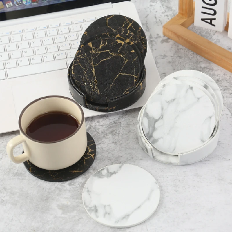 6pcsMarble Coaster Artificial  - đánh giá và giá Marble Coaster Set