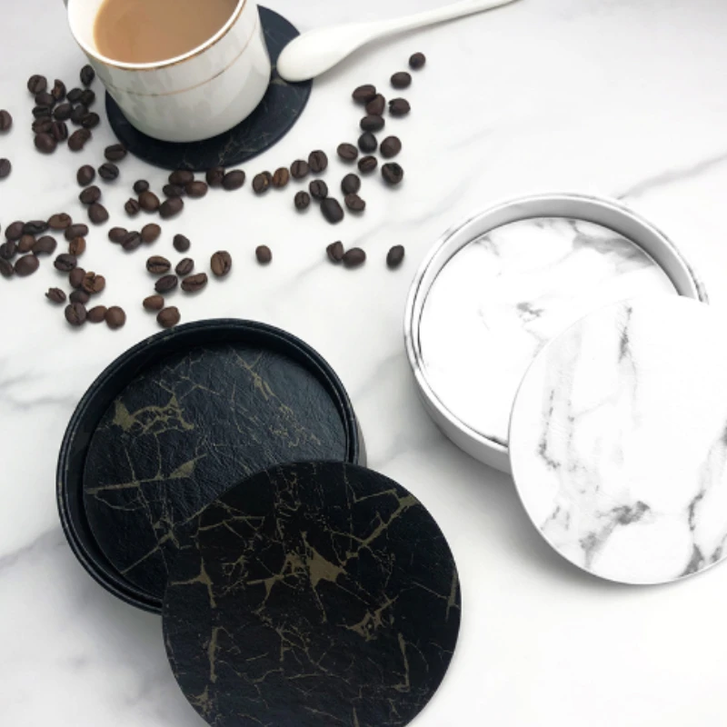 6pcsMarble Coaster Artificial  - đánh giá và giá Marble Coaster Set