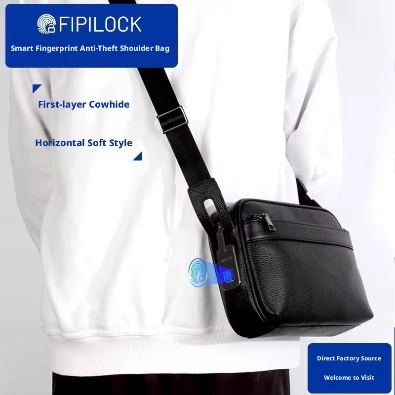 Anti-theft Fingerprint Lock Ba - đánh giá và giá Leather Wallet Men