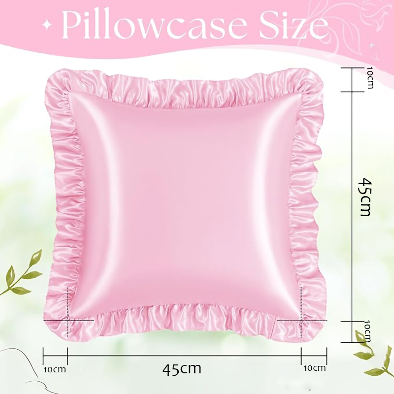 2Pcs Satin Ruffled Pillow Case - đánh giá và giá Silk Pillowcase