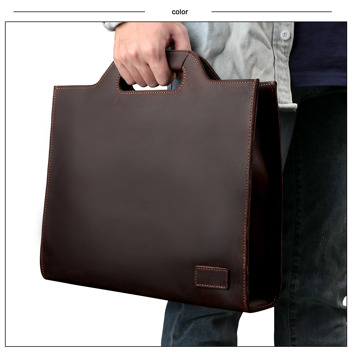 Men's laptop bag, men's should - đánh giá và giá Leather Briefcase
