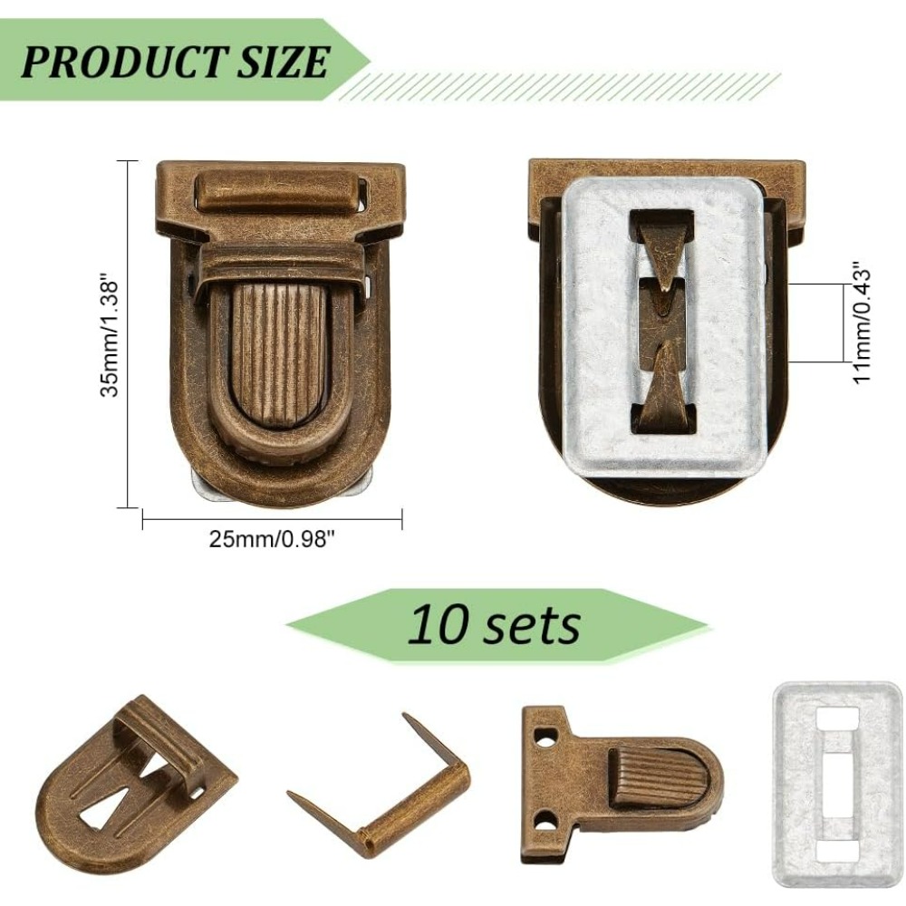10 Sets Iron Purse Push Locks  - đánh giá và giá Leather Briefcase